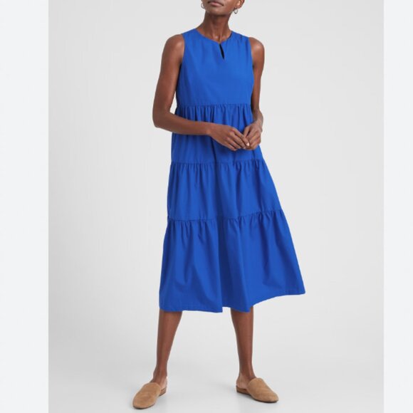 Banana Republic Factory Organic Cotton Tiered Midi Dress - Picture 1 of 11